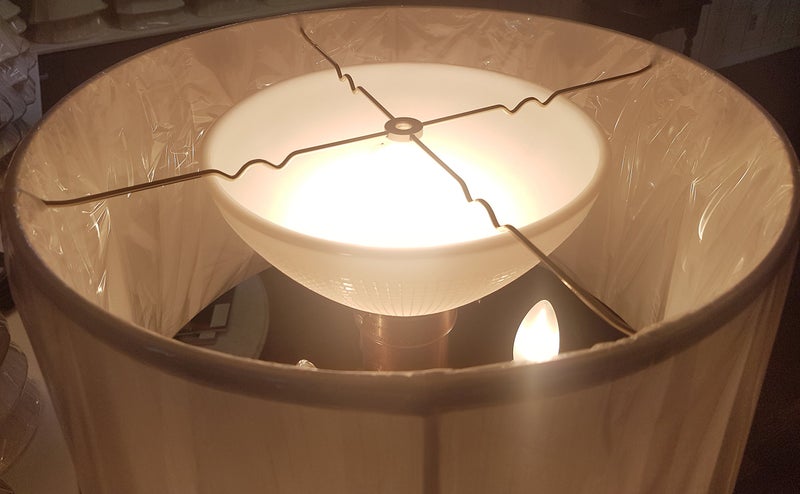 B&P Lamp مصباح B&P بقطر 8 بوصات بتصميم I.E.S مع ظل عاكس من زجاج أوبال أبيض بنمط الوافل - مناسب تمامًا لمصابيح الأرضية ذات الطراز العتيق - Image 2